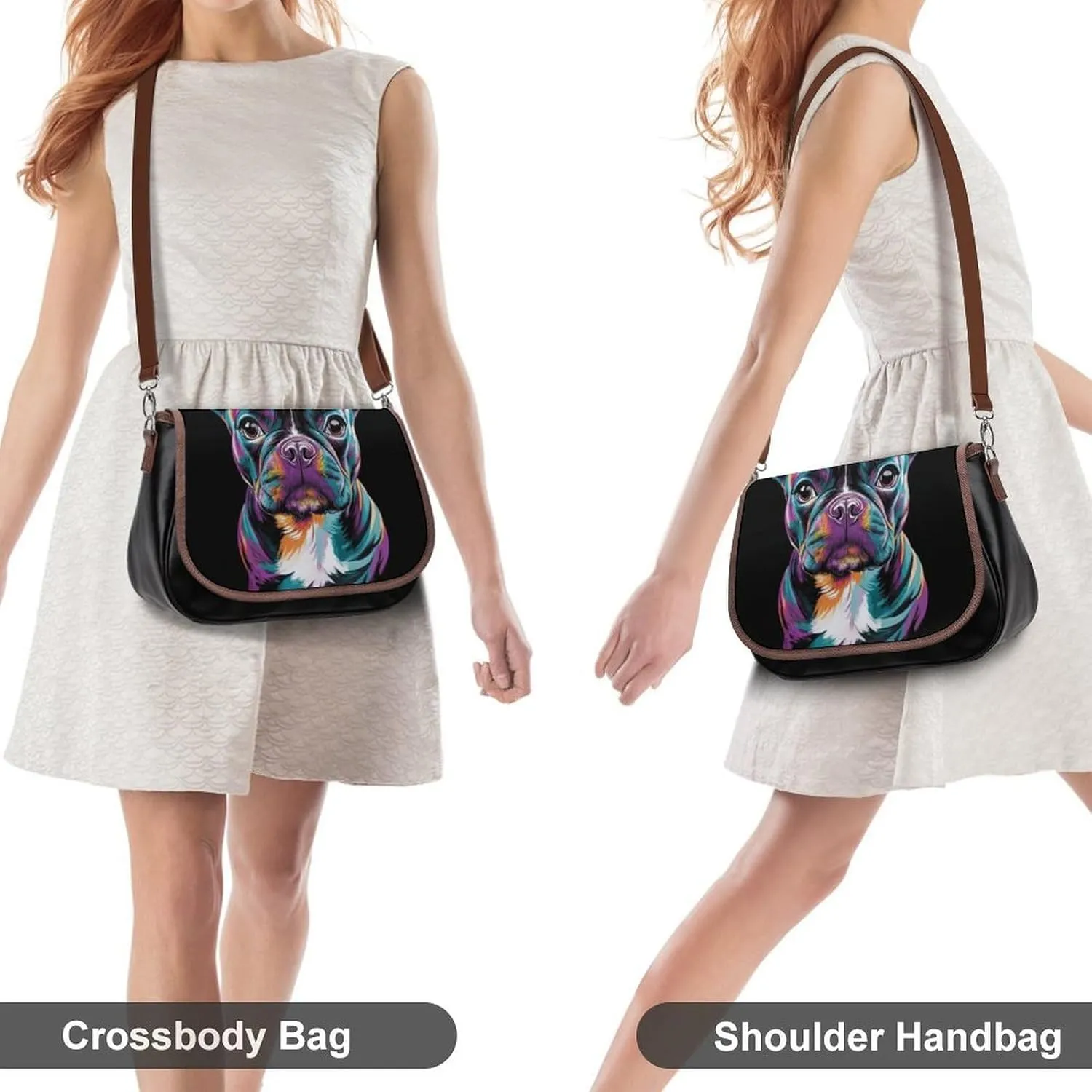 Women's Casual Crossbody Bag, Waterproof Leather Shoulder Purse Handbags for Work Travel
