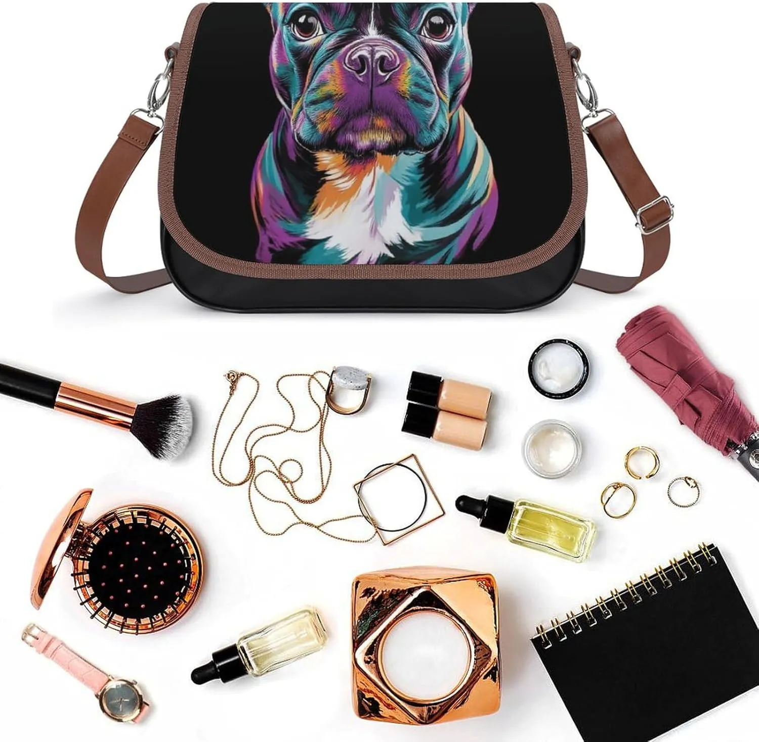 Women's Casual Crossbody Bag, Waterproof Leather Shoulder Purse Handbags for Work Travel