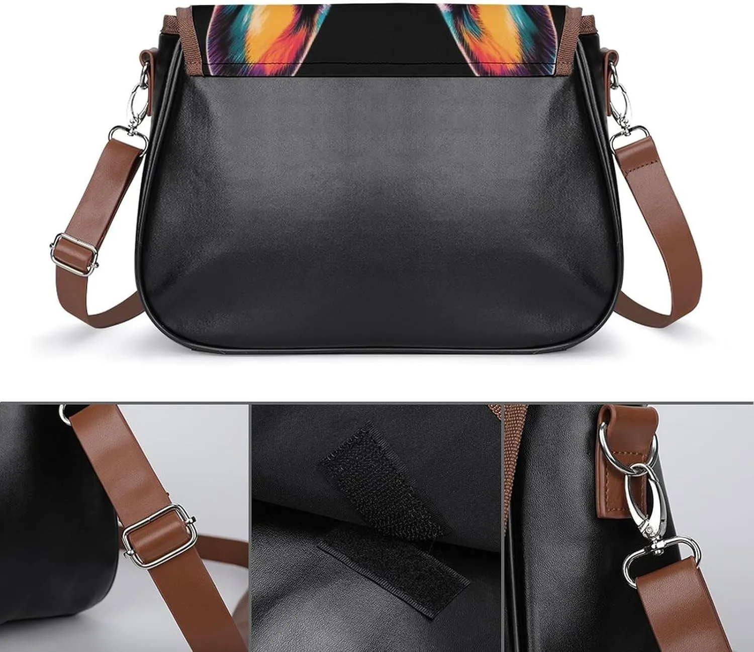 Women's Casual Crossbody Bag, Waterproof Leather Shoulder Purse Handbags for Work Travel