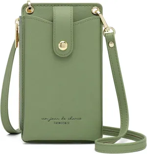 Womens Cellphone Crossbody Bag Small Light Leather Shoulder Purse Handbag Card Wallet Lanyard Case Girls Satchel Pouch