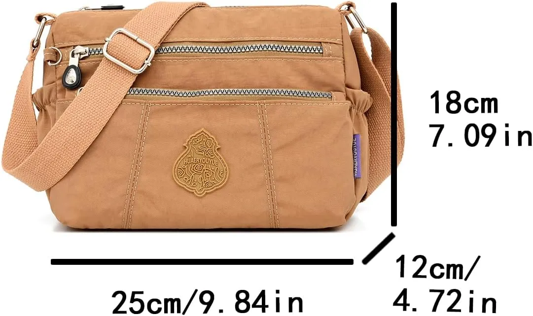Women's Crossbody Bag with Zipper Pockets, Adjustable Strap,A gift for mom