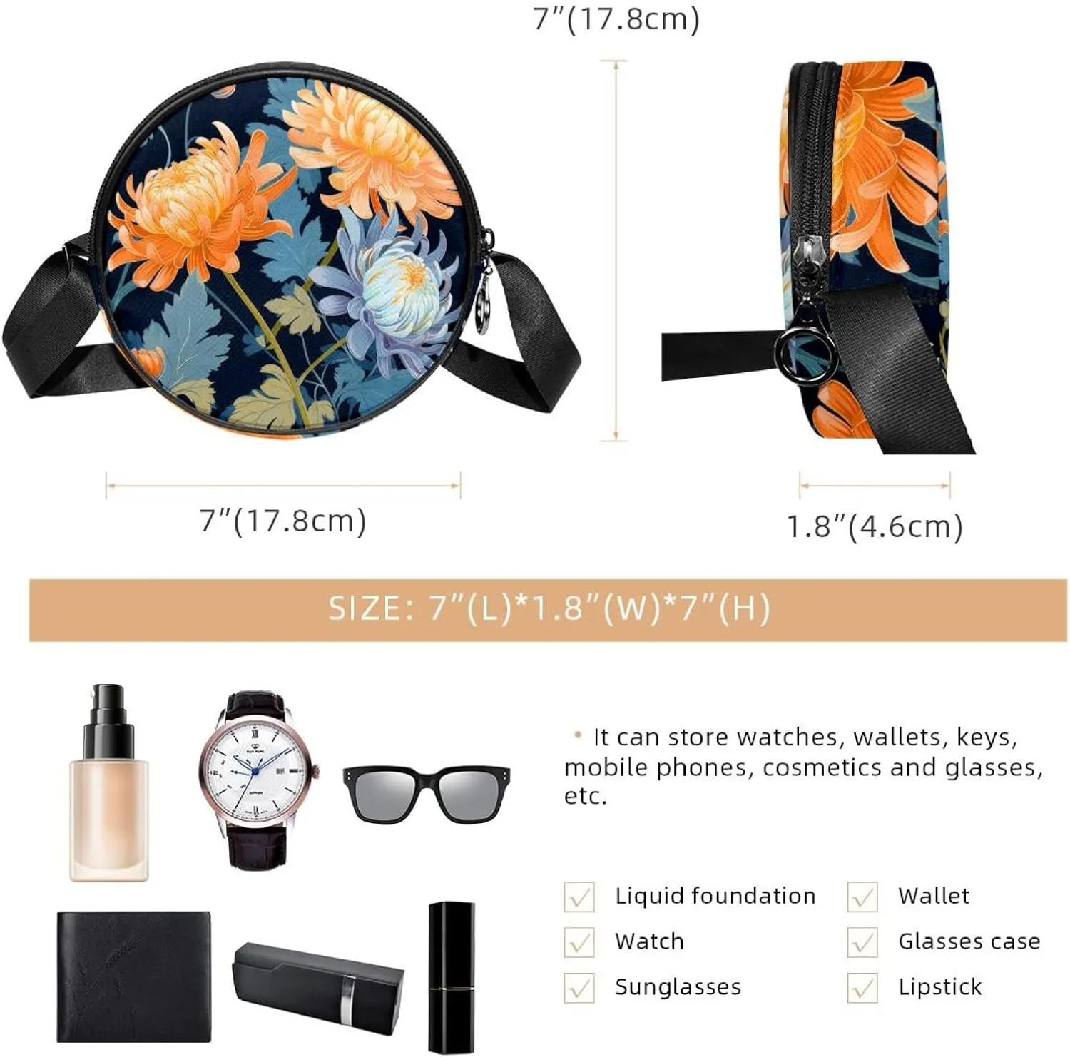 Women's Crossbody Handbags, Travel Purse, Cross Body Bag, animal tiger