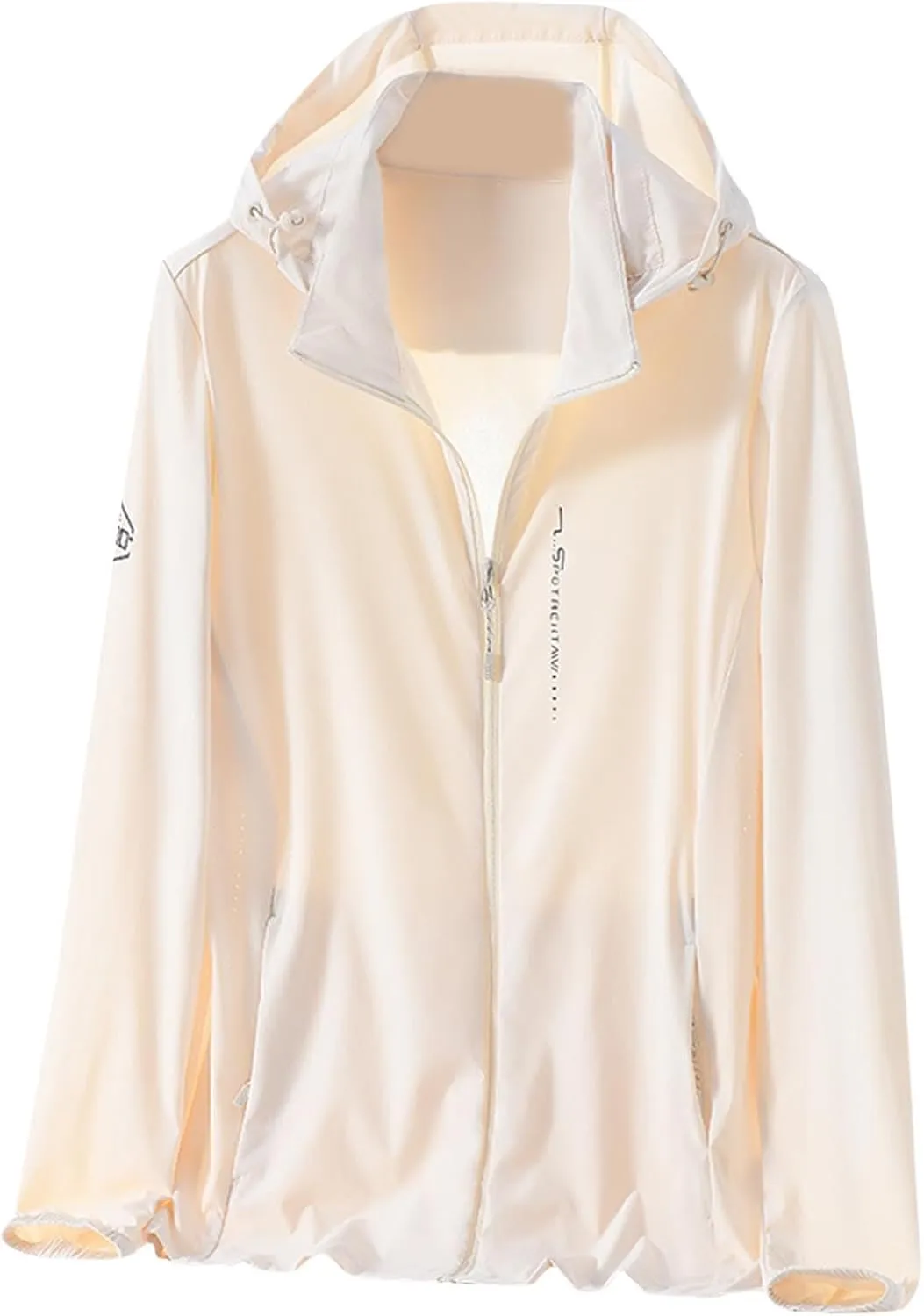 Women's Elegant Pure Color Seafront UV Sunwear Hooded Zipper Going Out Travel Wear Breathable Long-sleeved Coat