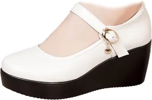 Women's Leather Fashion Wedge Heel Mary Janes with Adjustable Ankle Strap Comfort Non Slip Platform Mom Shoes for Casual Shopping Outdoor