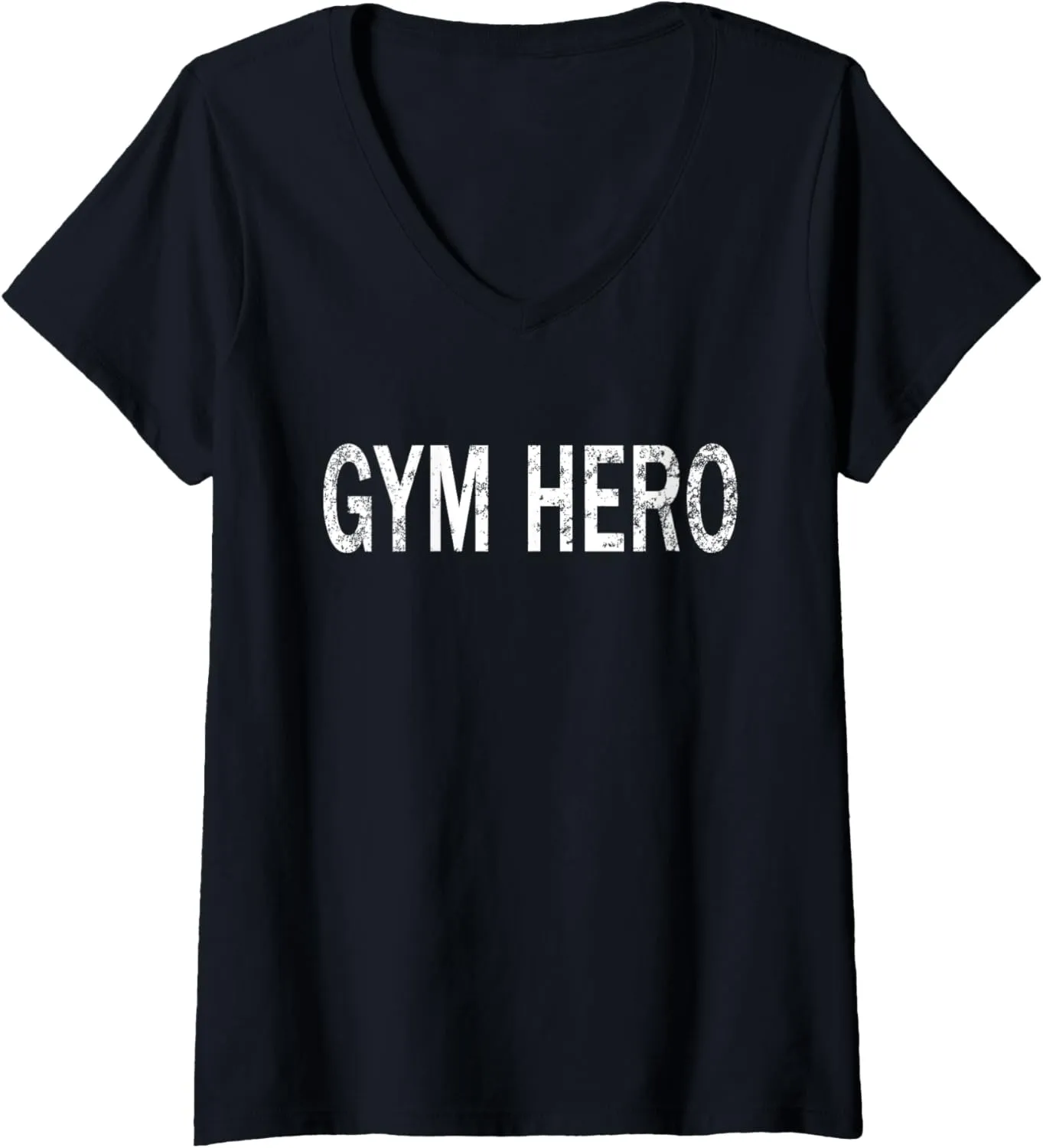 Womens Vintage Gym Hero Distressed Fitness Goals V-Neck T-Shirt