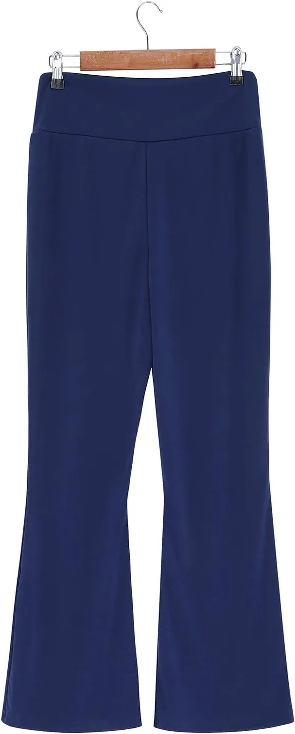 Womens Yoga Pants Summer Shorts | High Waisted Flare Leggings Bell Bottom Yoga Dress Pants Seamless