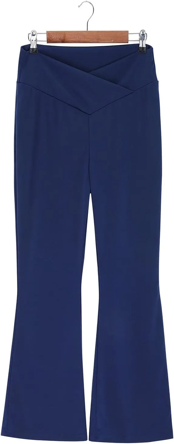 Womens Yoga Pants Summer Shorts | High Waisted Flare Leggings Bell Bottom Yoga Dress Pants Seamless