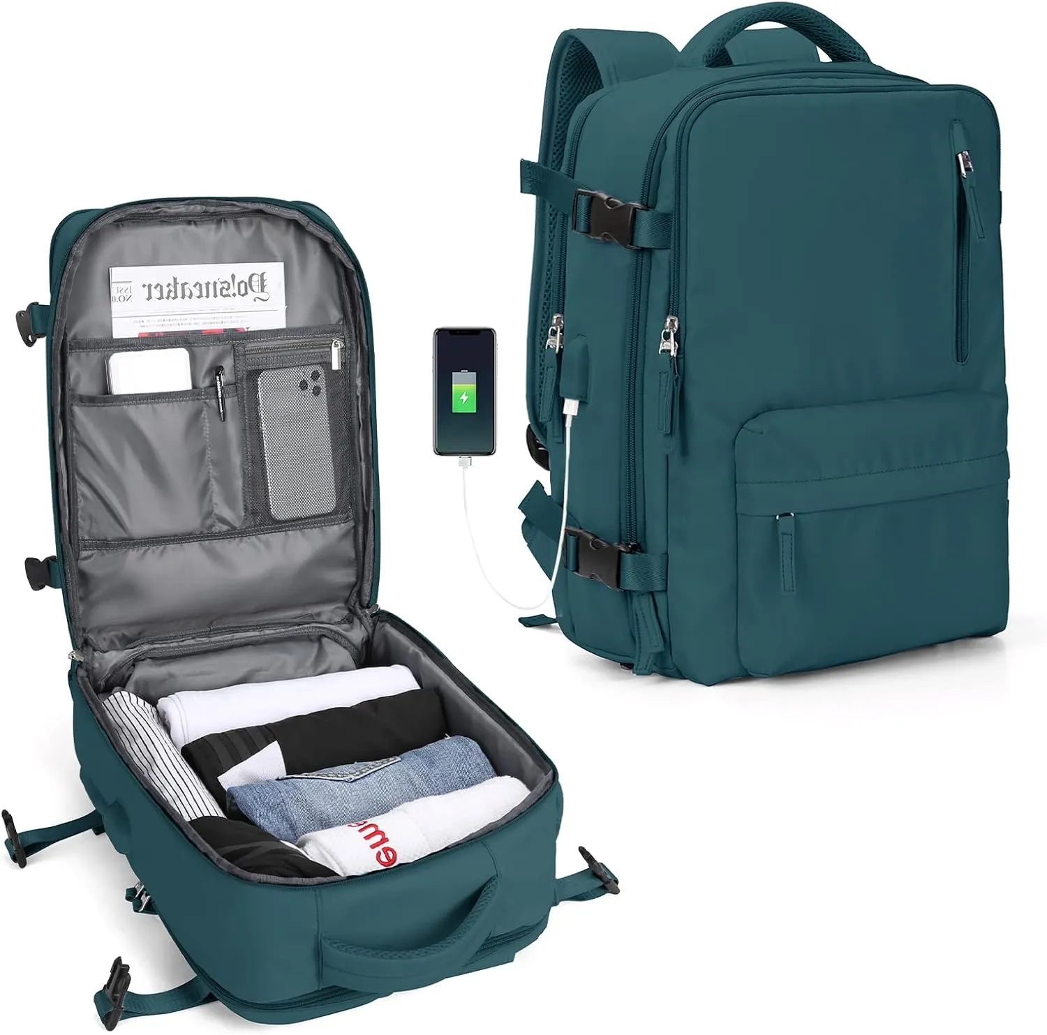 WONHOX Large Travel Backpack Carry on Flight Approved Laptop Work Business Backpack for Women Men Mochila de Viaje