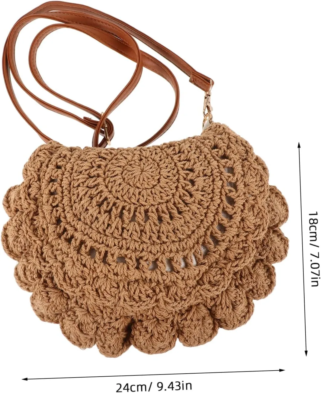 Woven Crossbody Bag Adjustable Shoulder Strap Casual Hand Woven Purse for Beach Travel and Daily Use