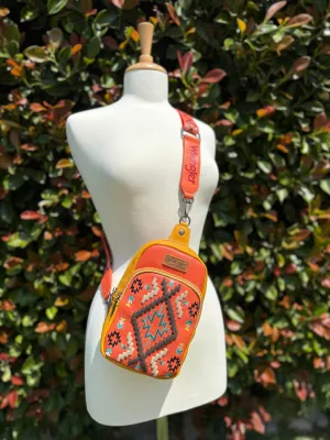 Wrangler Southwestern Embroidered Sling Bag - Orange