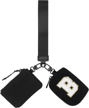 Wristlet Wallets for Women Key Chain Dual Pouch Purse Small Mini Coin Zip Around Bag Keychain Strap Card Holder