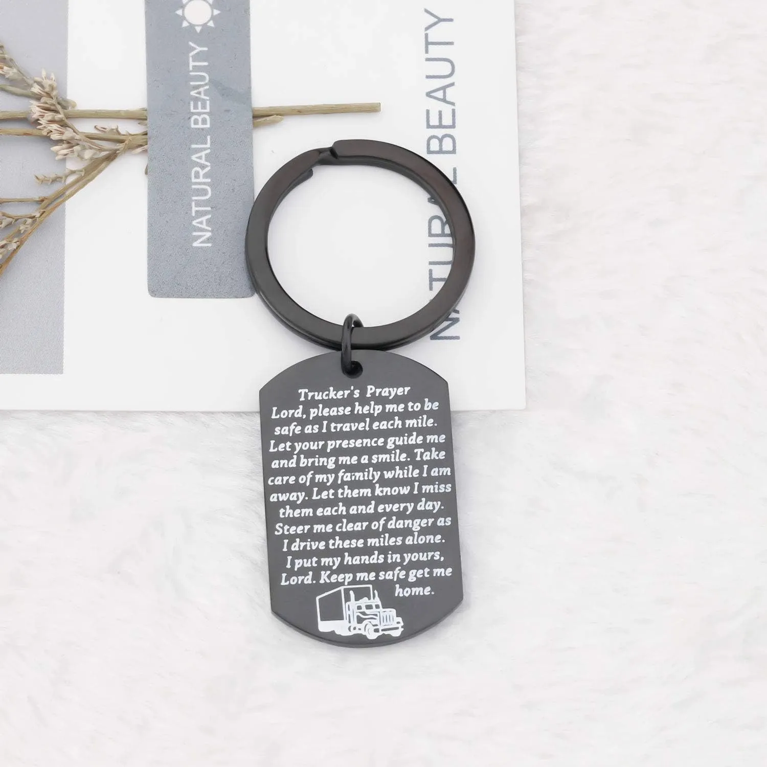WSNANG Truck Driver Gifts Keep Me Safe Get Me Home Trucker's Prayer Keychain Gift for Truck Drivers Dad Husband