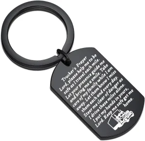 WSNANG Truck Driver Gifts Keep Me Safe Get Me Home Trucker's Prayer Keychain Gift for Truck Drivers Dad Husband