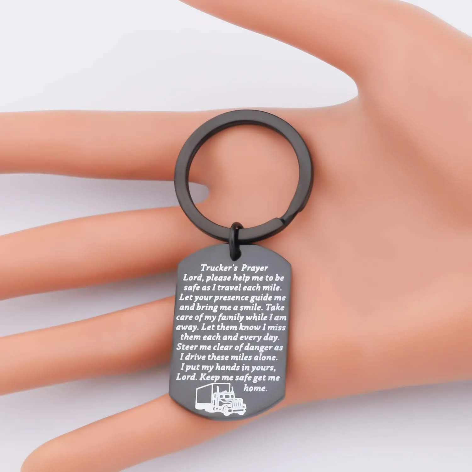 WSNANG Truck Driver Gifts Keep Me Safe Get Me Home Trucker's Prayer Keychain Gift for Truck Drivers Dad Husband