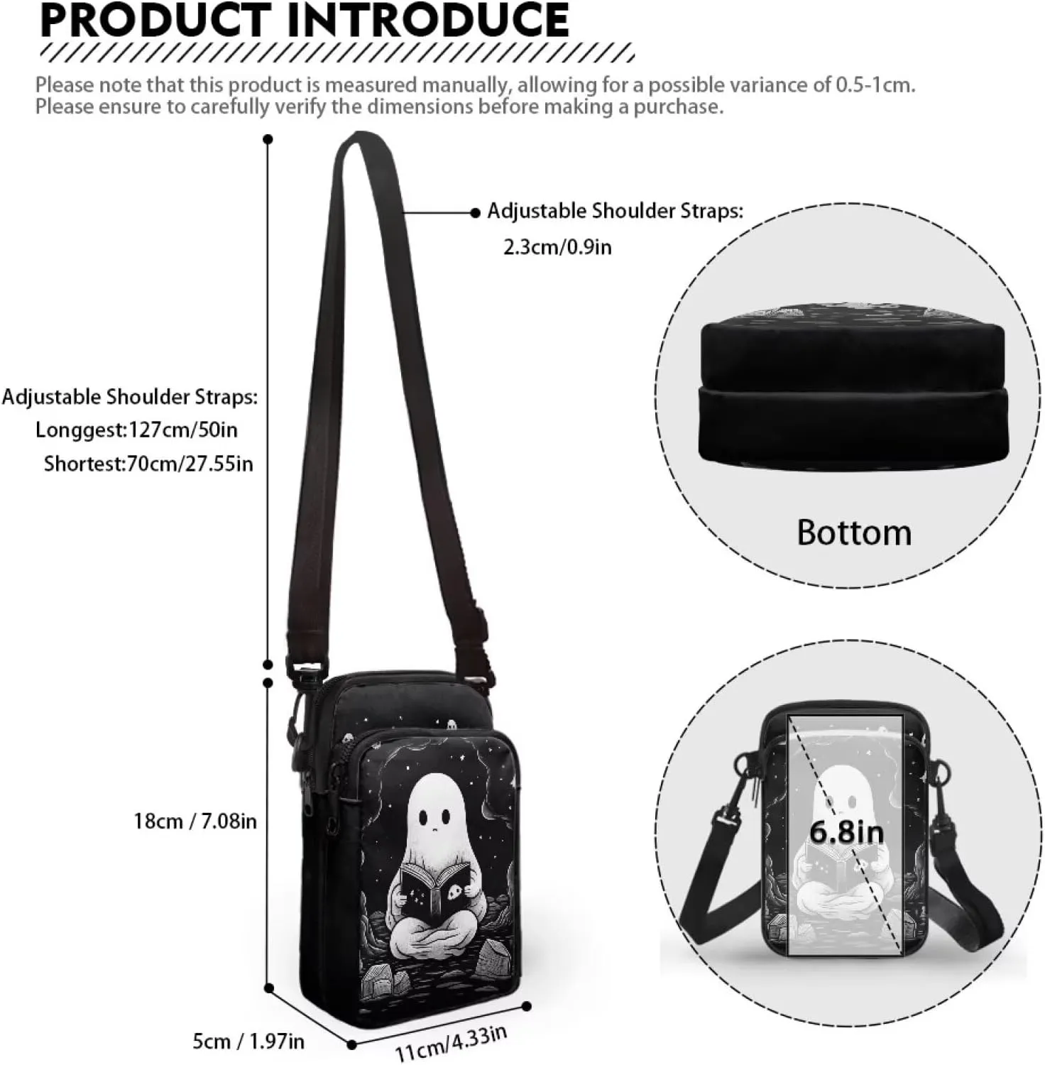 Xpyiqun Crossbody Phone Bag for Purse for Women Canvas Small Sling Shoulder Handbag Cross Body Pouch