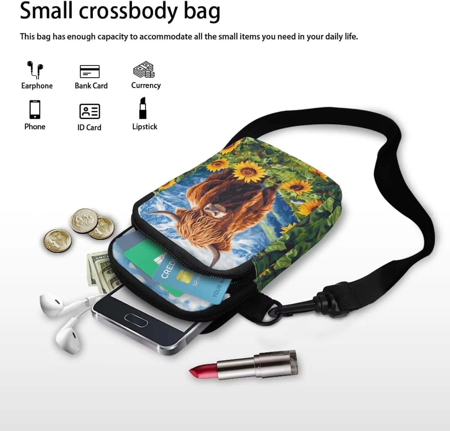 Xpyiqun Small Crossbody Bag Women Phone Purses Sling Shoulder Handbag Cross Body Pouch Wallet Bags