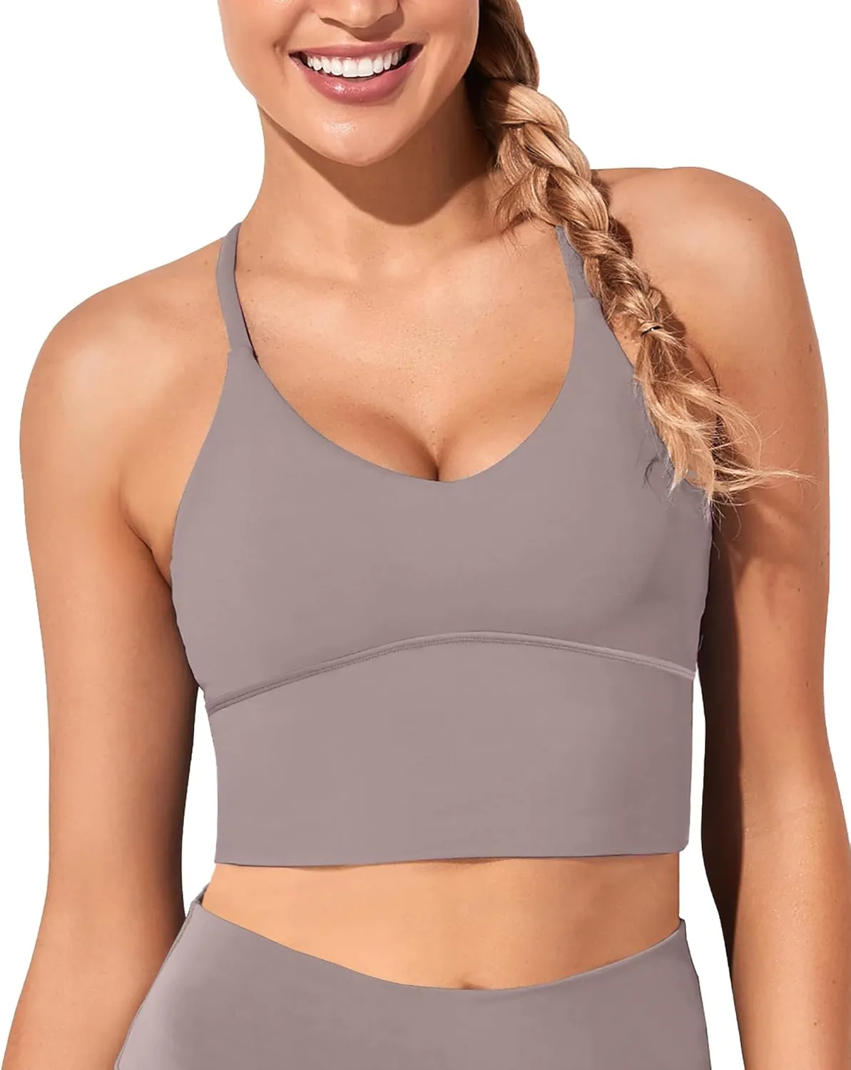 XUNYU Women Longline Sports Bra Workout Tank Tops Strappy Criss Cross Crop Fitness Gym Yoga Running Shirts