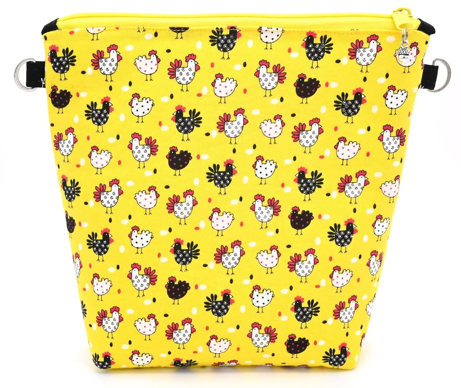 Yellow Chicks Zipper Bag - Crossbody Bag - Cosmetic Tote - Padded Clutch Bag - Lunch Bag - Gift For Poultry Lover - Handmade by Green Acorn Kitchen