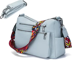 YZAOLL Large Crossbody Bag for Women Vegan Leather Tote with Adjustable Wide Strap Water-resistant Work Purse with 10 Pockets