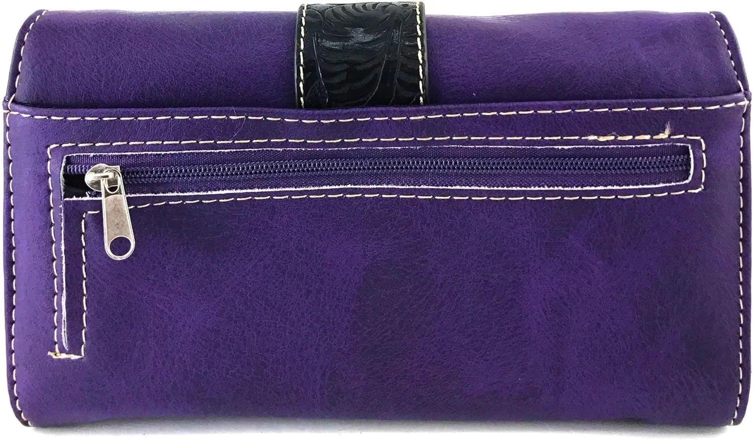 Zelris Western Country Floral Buckle Crossbody Trifold Fold Wallet