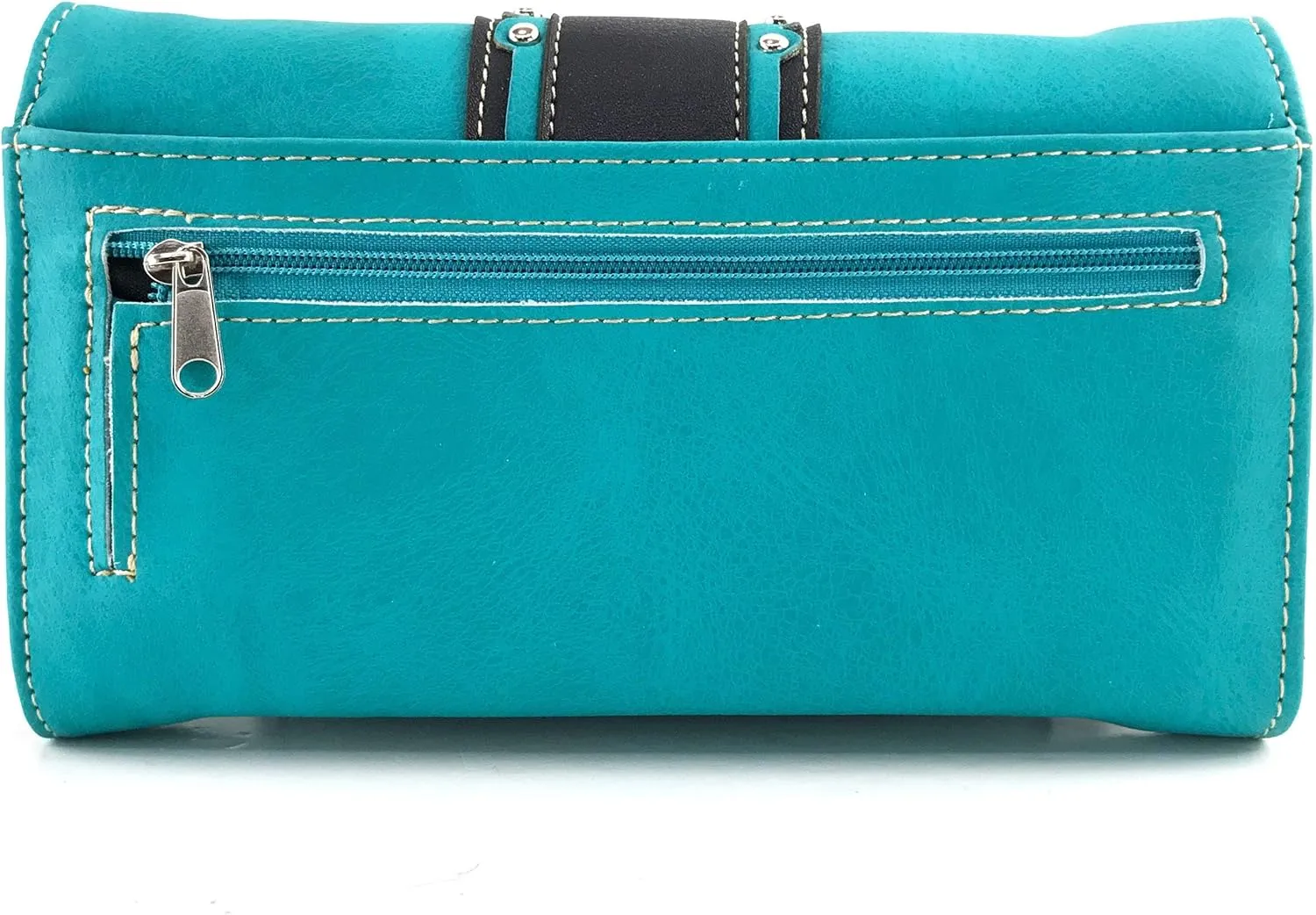 Zelris Western Country Floral Buckle Crossbody Trifold Fold Wallet
