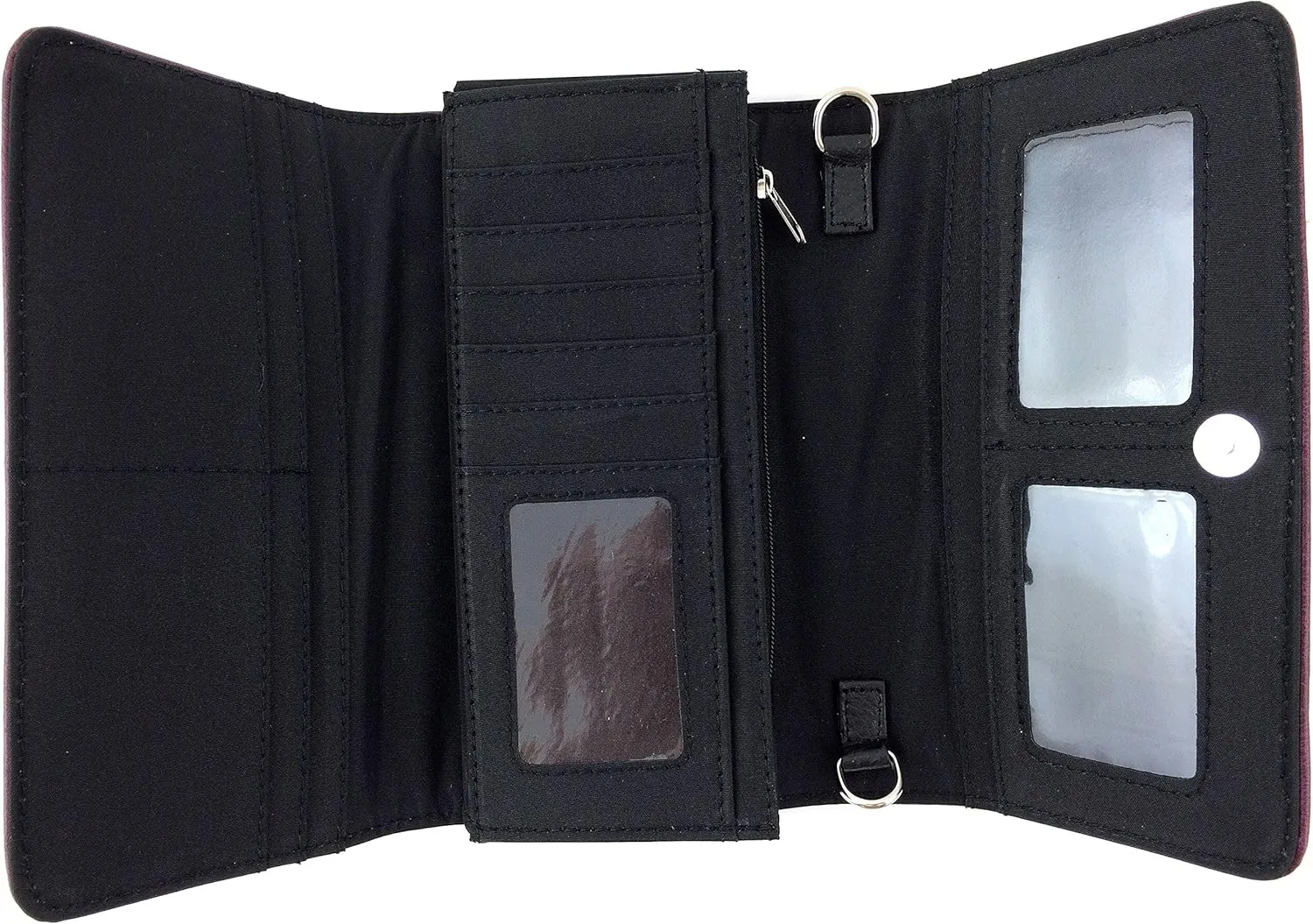 Zelris Western Country Floral Buckle Crossbody Trifold Fold Wallet