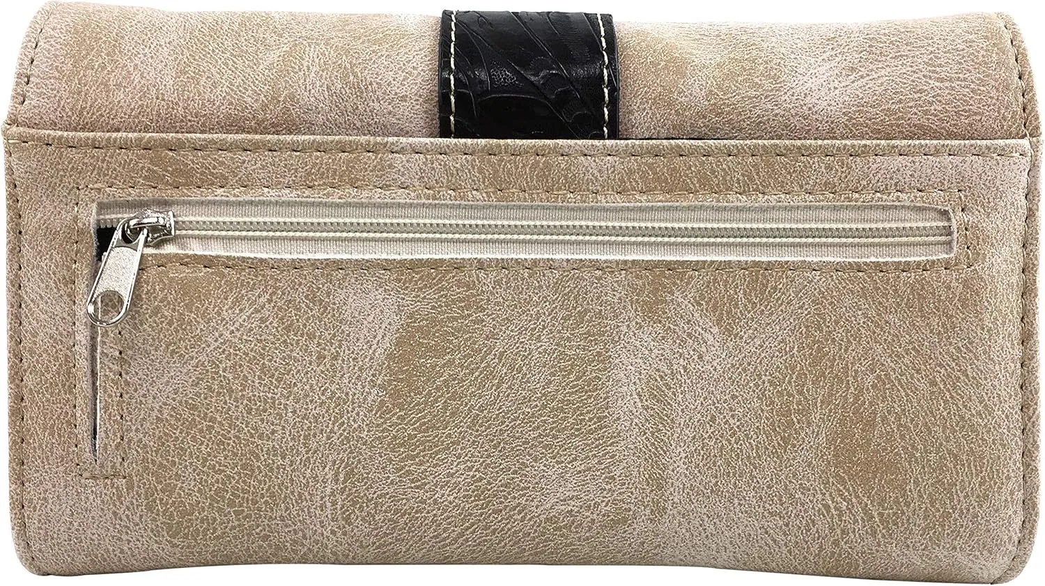 Zelris Western Country Floral Buckle Crossbody Trifold Fold Wallet
