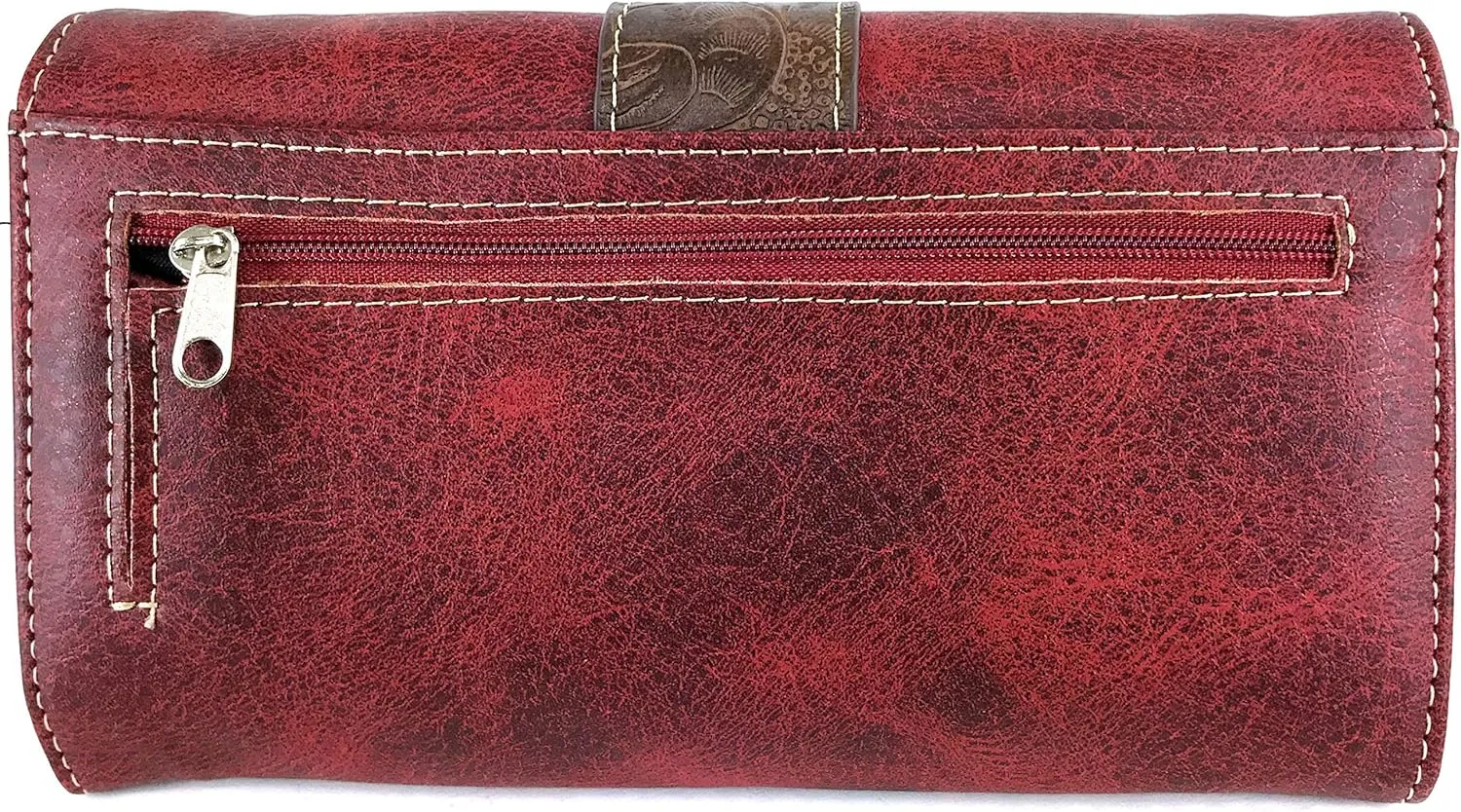 Zelris Western Country Floral Buckle Crossbody Trifold Fold Wallet