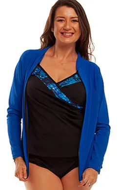 Zip Long Sleeve Rash - Chlorine Resistant SPF50  S - XL White