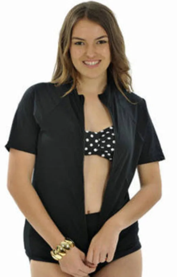 Zip Short Sleeve Rash - Chlorine Resistant SPF50  S - XL